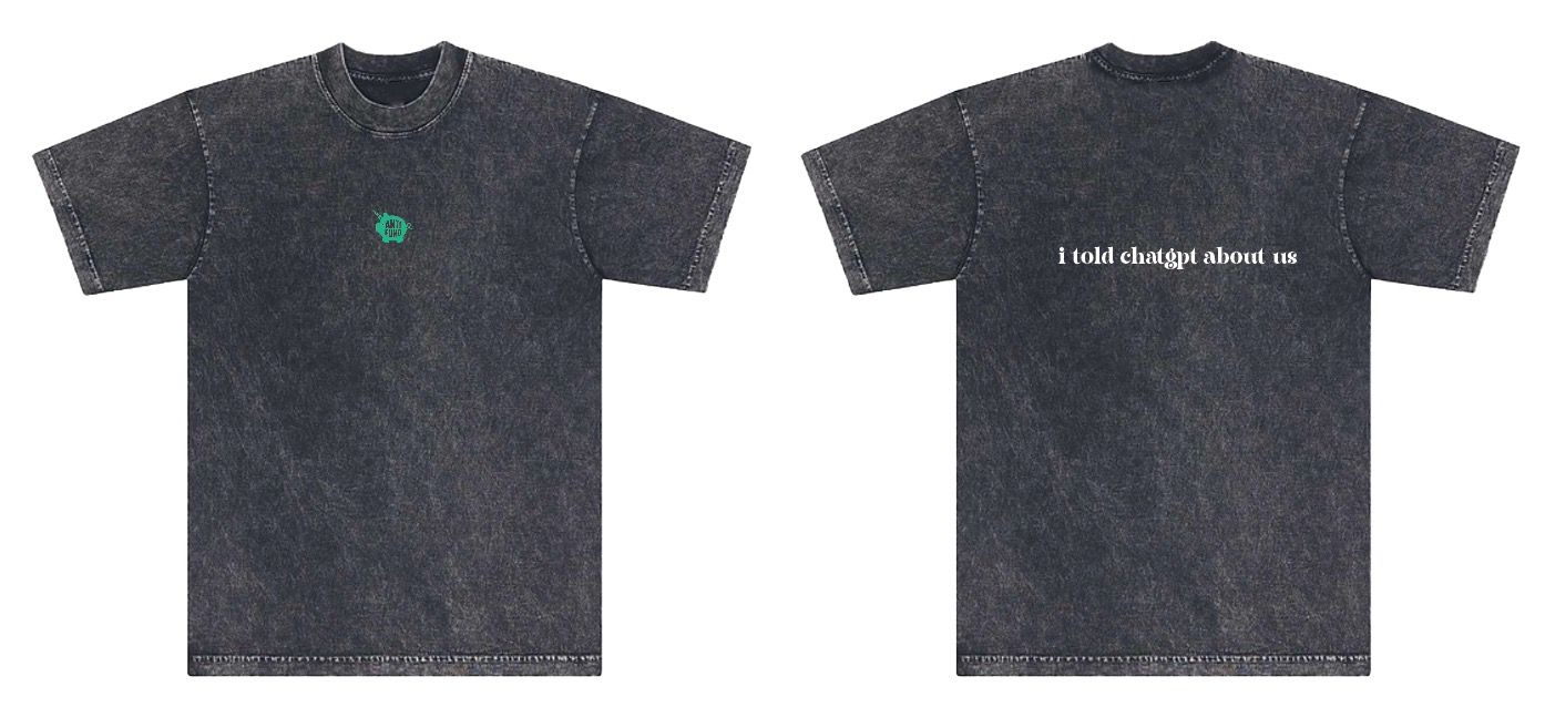 anti fund x openai t-shirt - mineral wash black (limited)